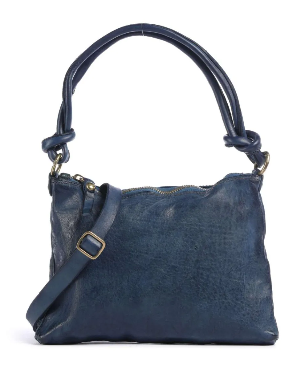 Shoulder bag grained cow leather dark blue