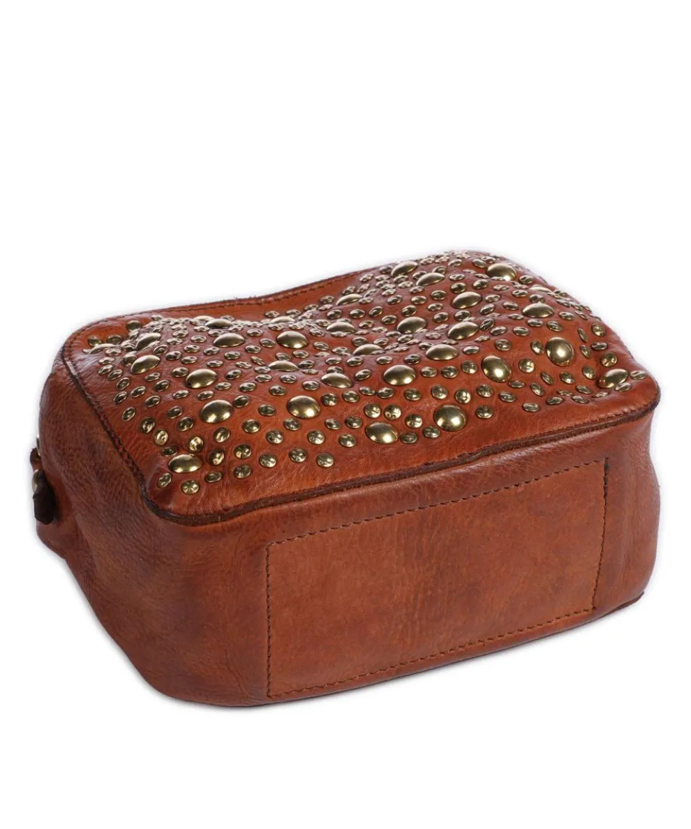 Shoulder bag grained cow leather cognac