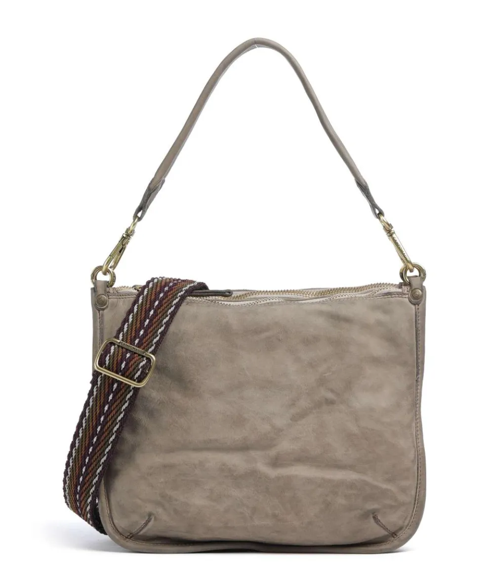 Shoulder bag grained cow leather beige