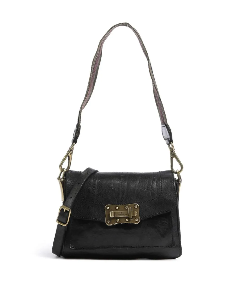 Shoulder bag grained cow leather black