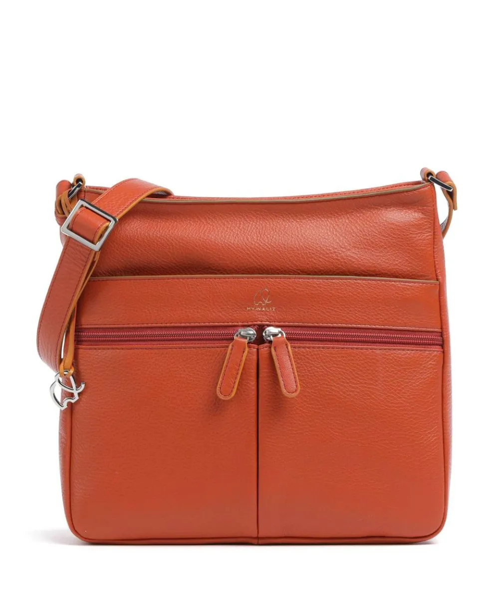 Shoulder bag grained cow leather platino