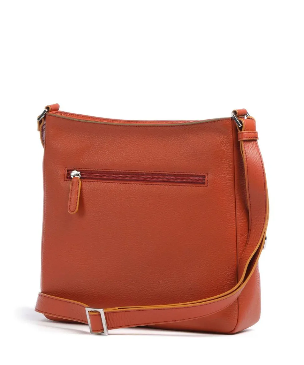 Shoulder bag grained cow leather platino