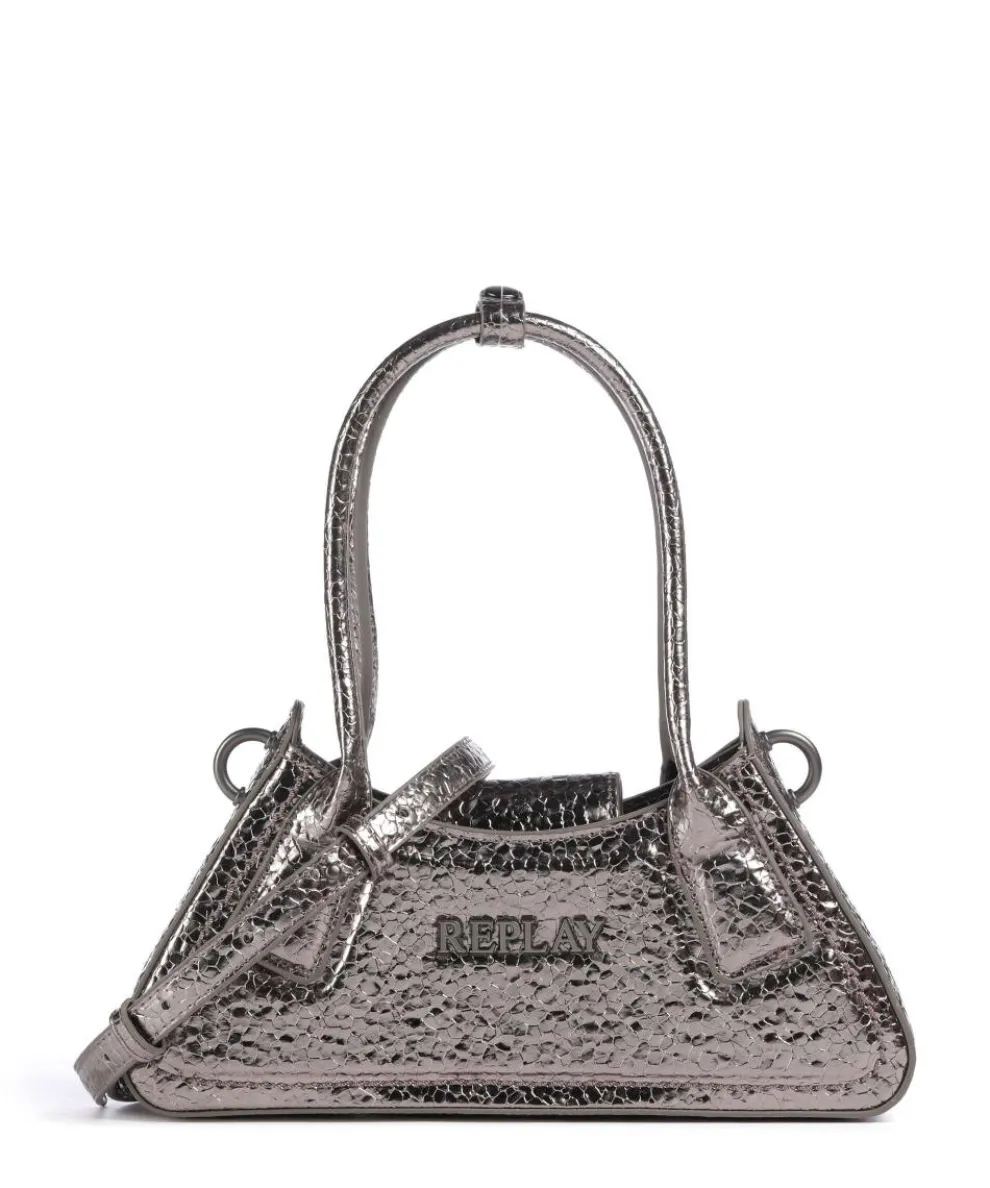 Shoulder bag imitation leather platinum