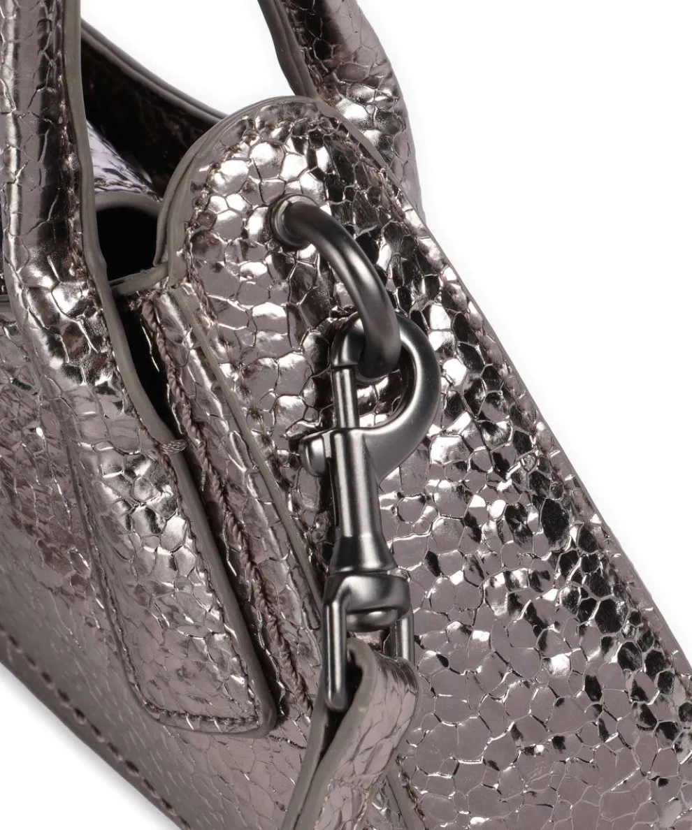 Shoulder bag imitation leather platinum