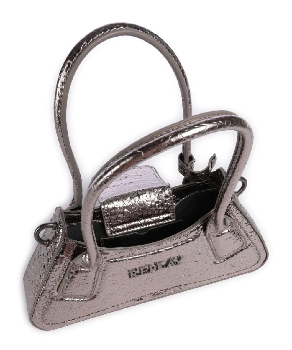 Shoulder bag imitation leather platinum