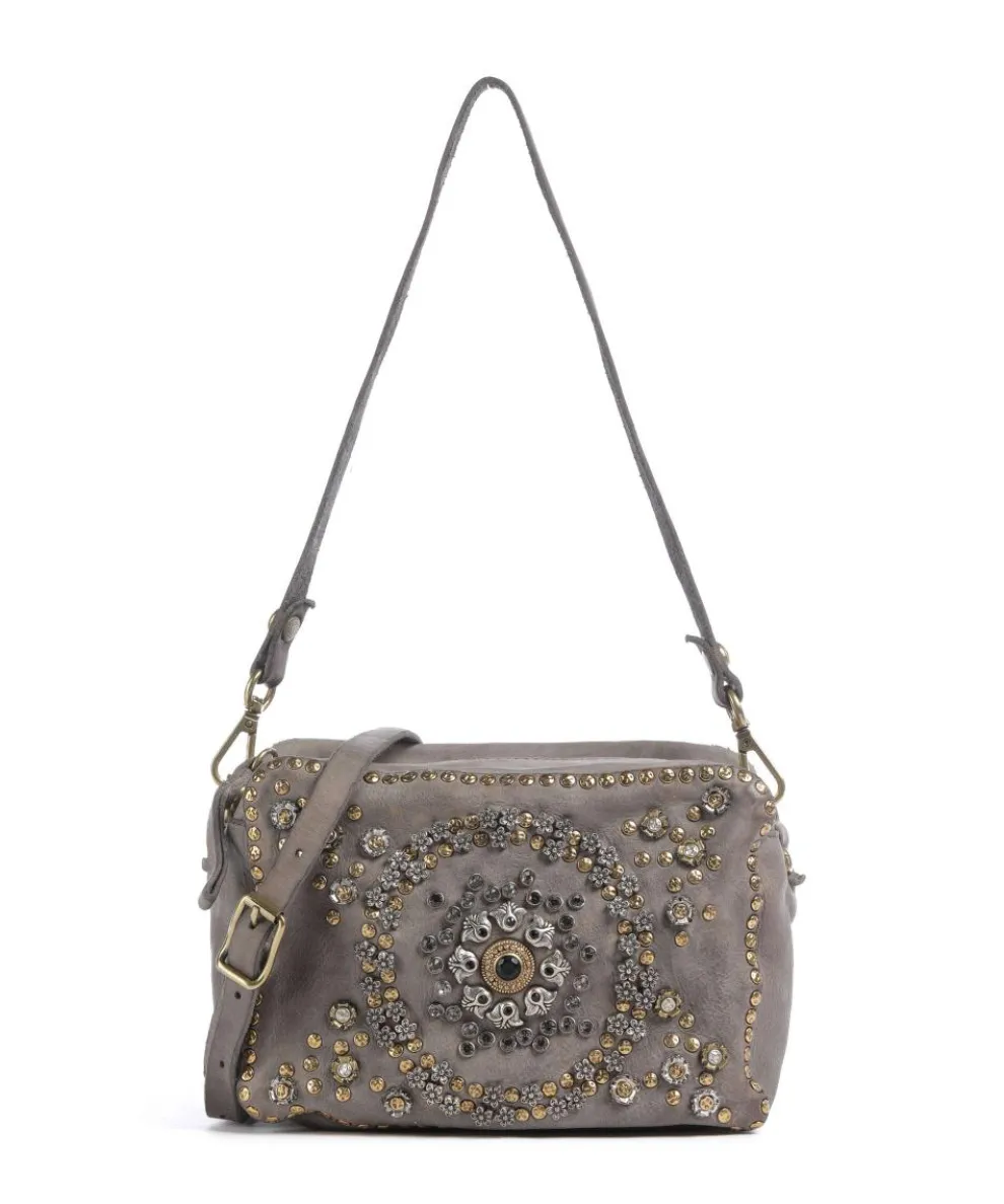 Shoulder bag softly grained calfskin grey