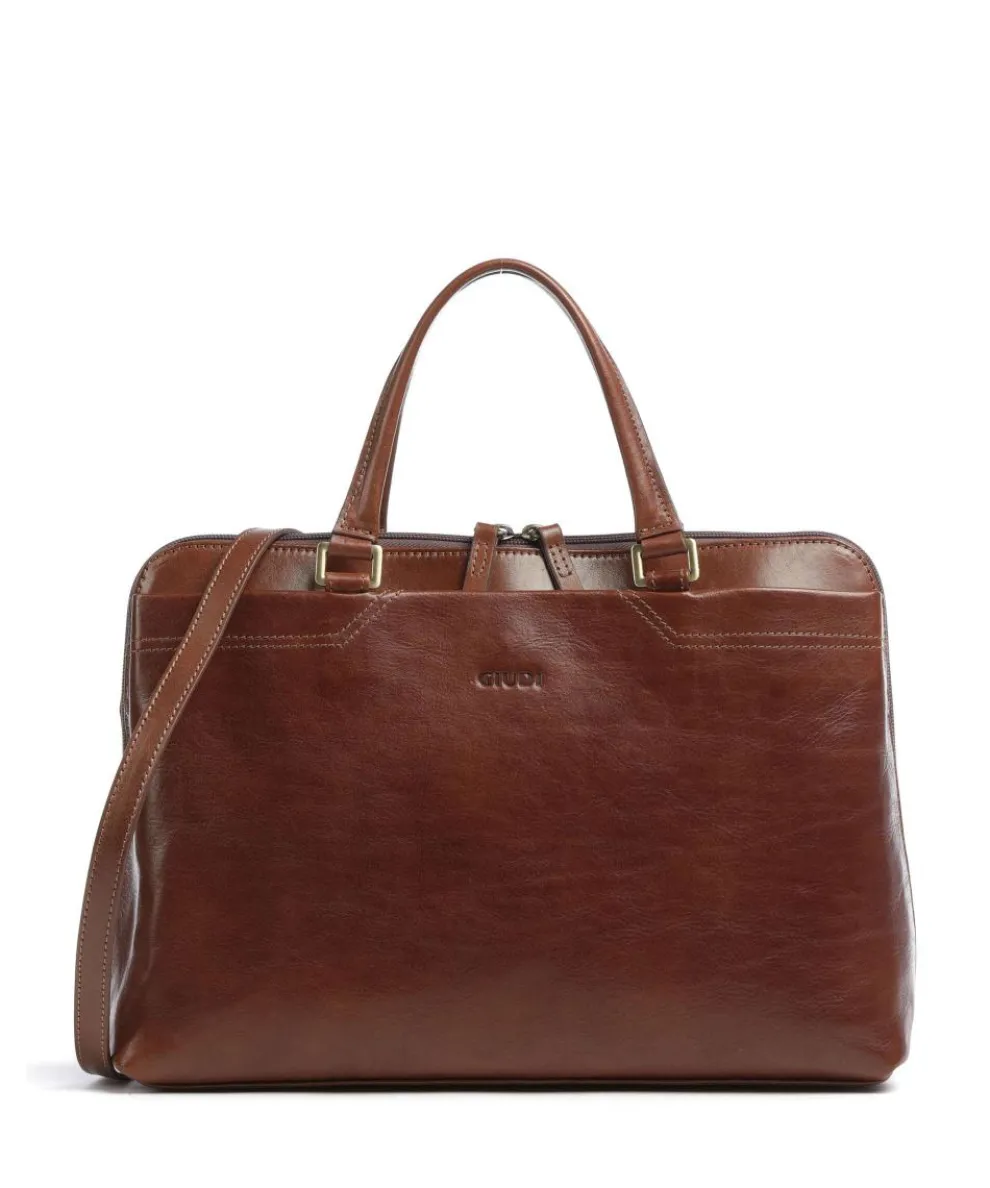 Soft Handbag fine grain cow leather brown