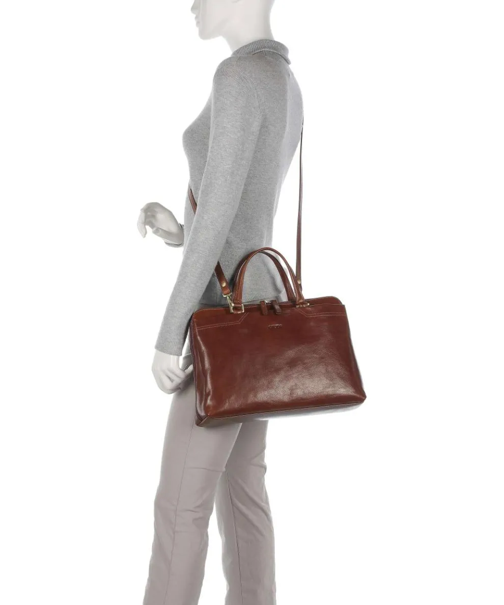 Soft Handbag fine grain cow leather brown