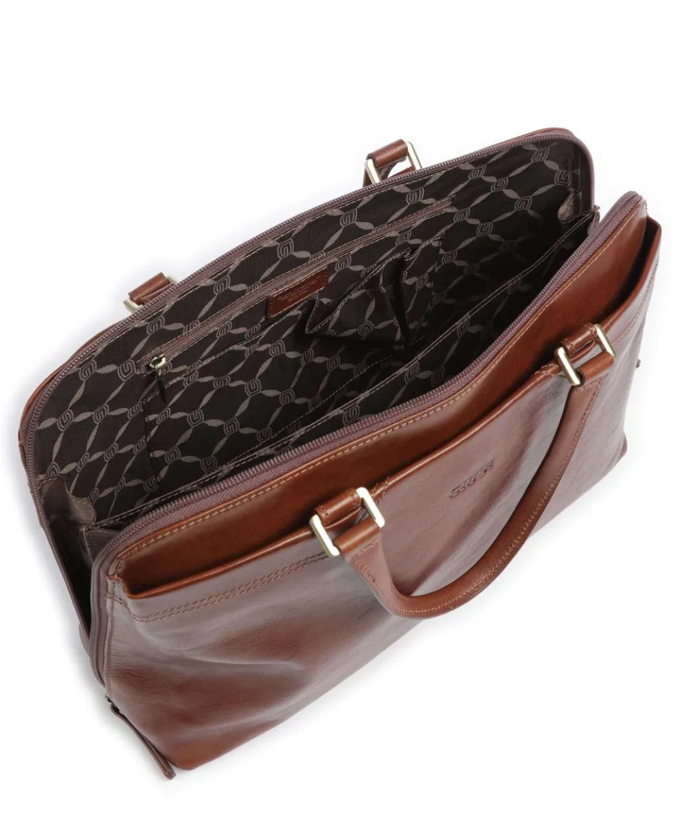 Soft Handbag fine grain cow leather brown