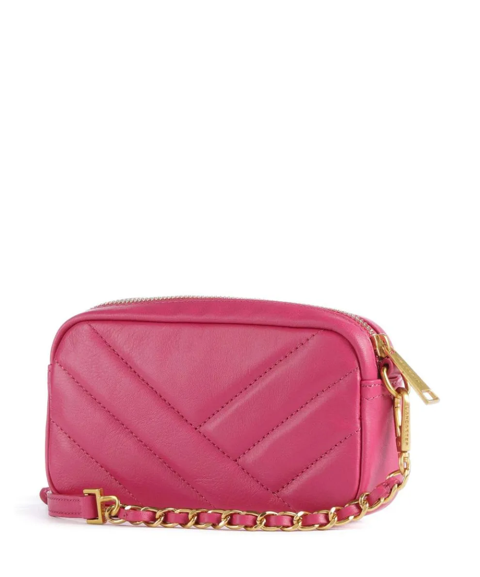 Soft Matelassé Crossbody bag soft cow leather pink