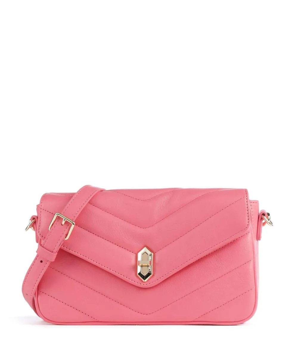 Soft Matelassé Crossbody bag soft cow leather pink