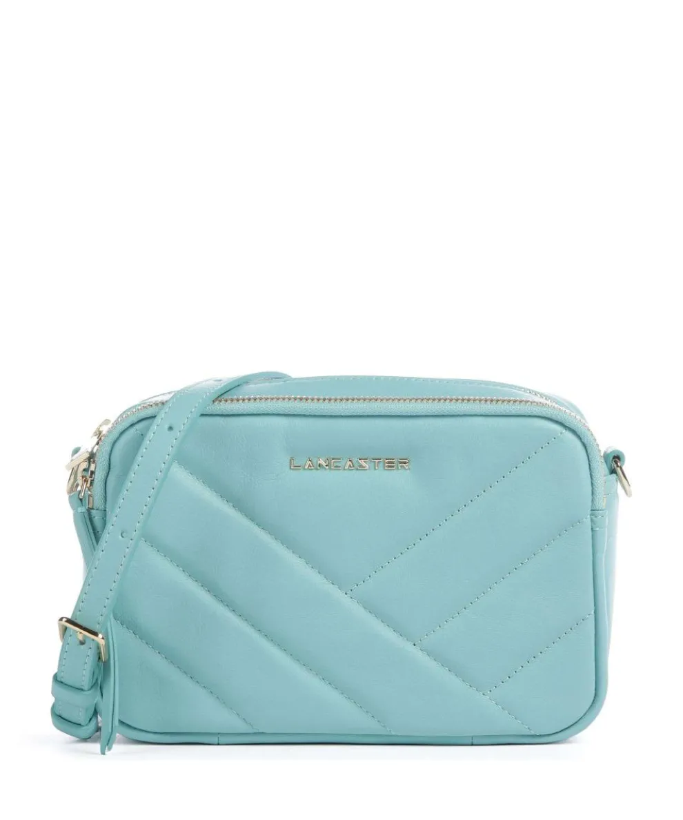Soft Matelassé Crossbody bag soft cow leather light blue