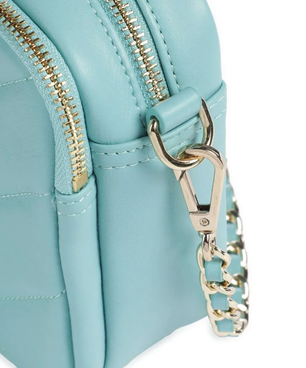 Soft Matelassé Crossbody bag soft cow leather light blue