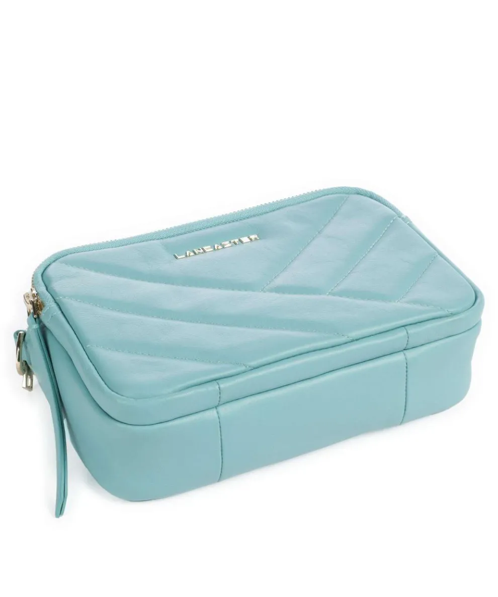 Soft Matelassé Crossbody bag soft cow leather light blue