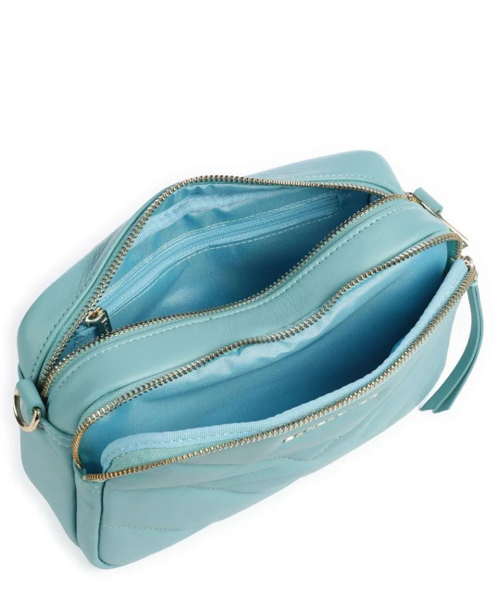 Soft Matelassé Crossbody bag soft cow leather light blue