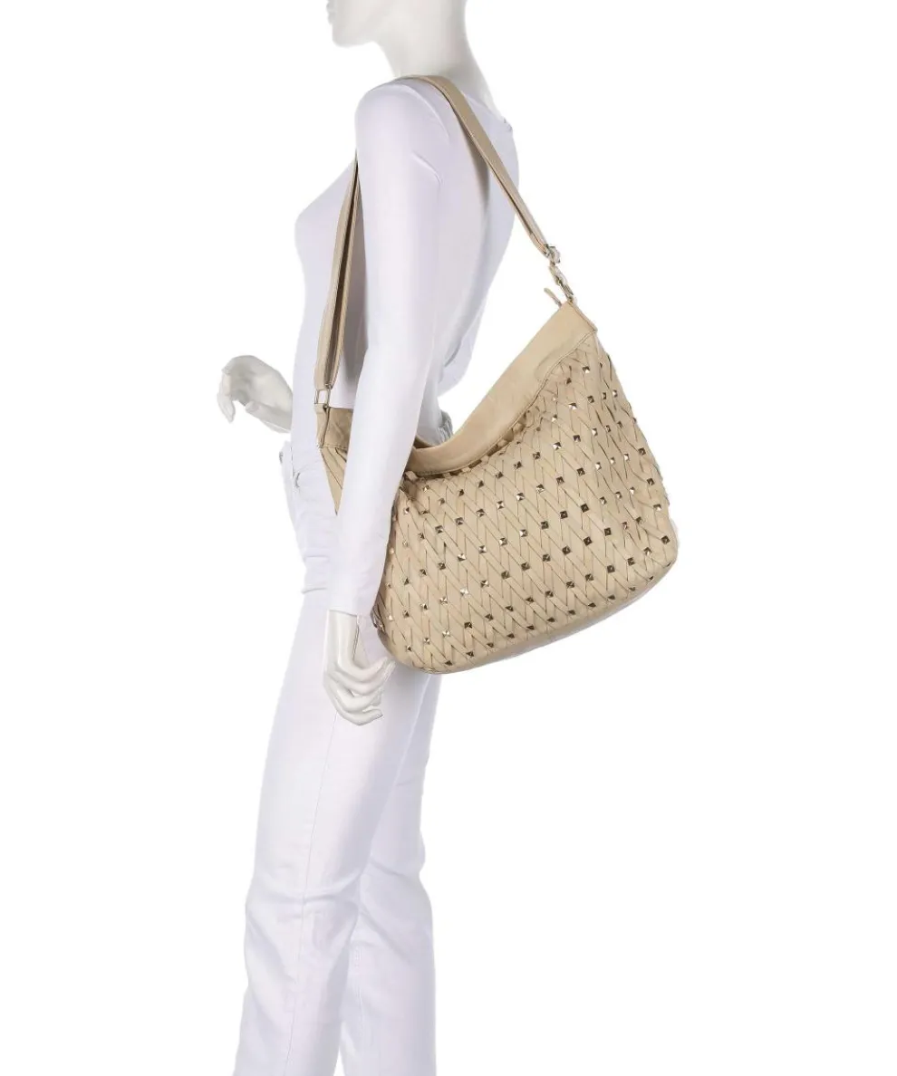 Sophistication Hobo bag sheepskin leather nude