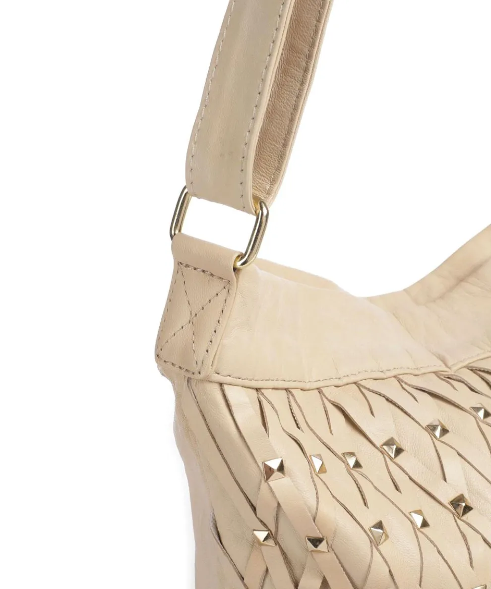 Sophistication Hobo bag sheepskin leather nude