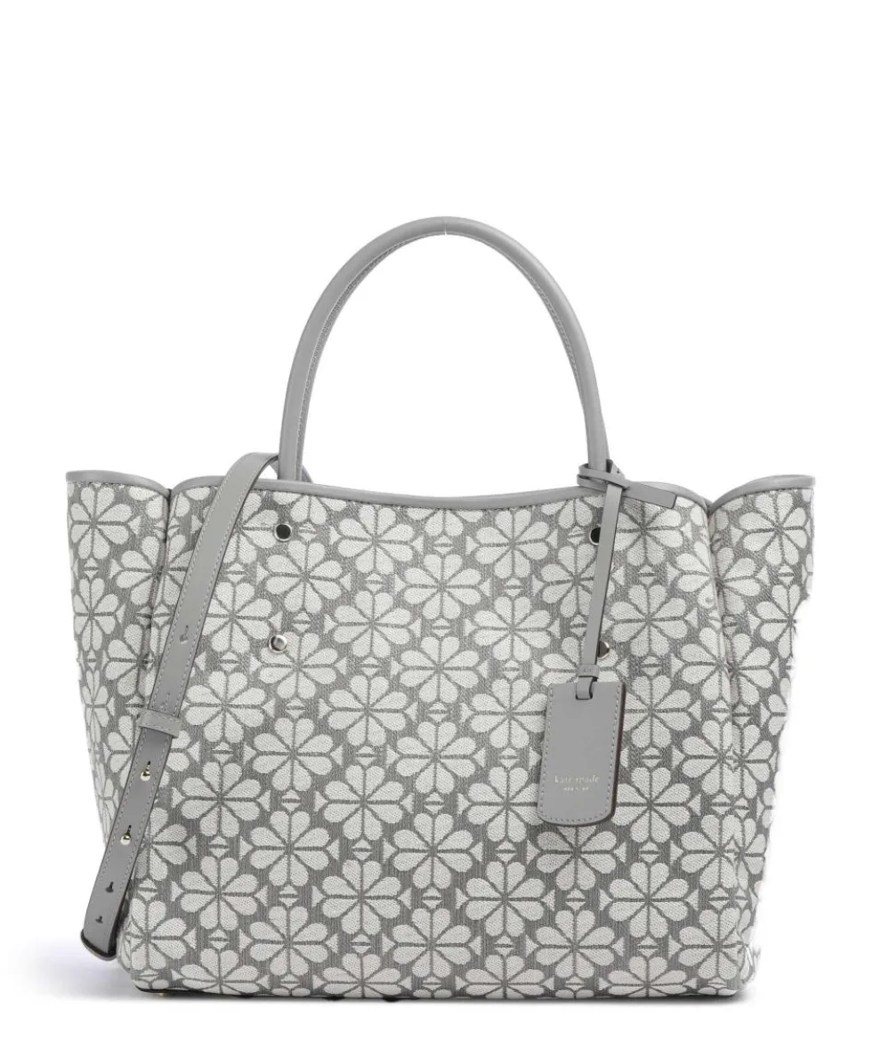 Spade Flower Jacquard Handbag canvas light grey