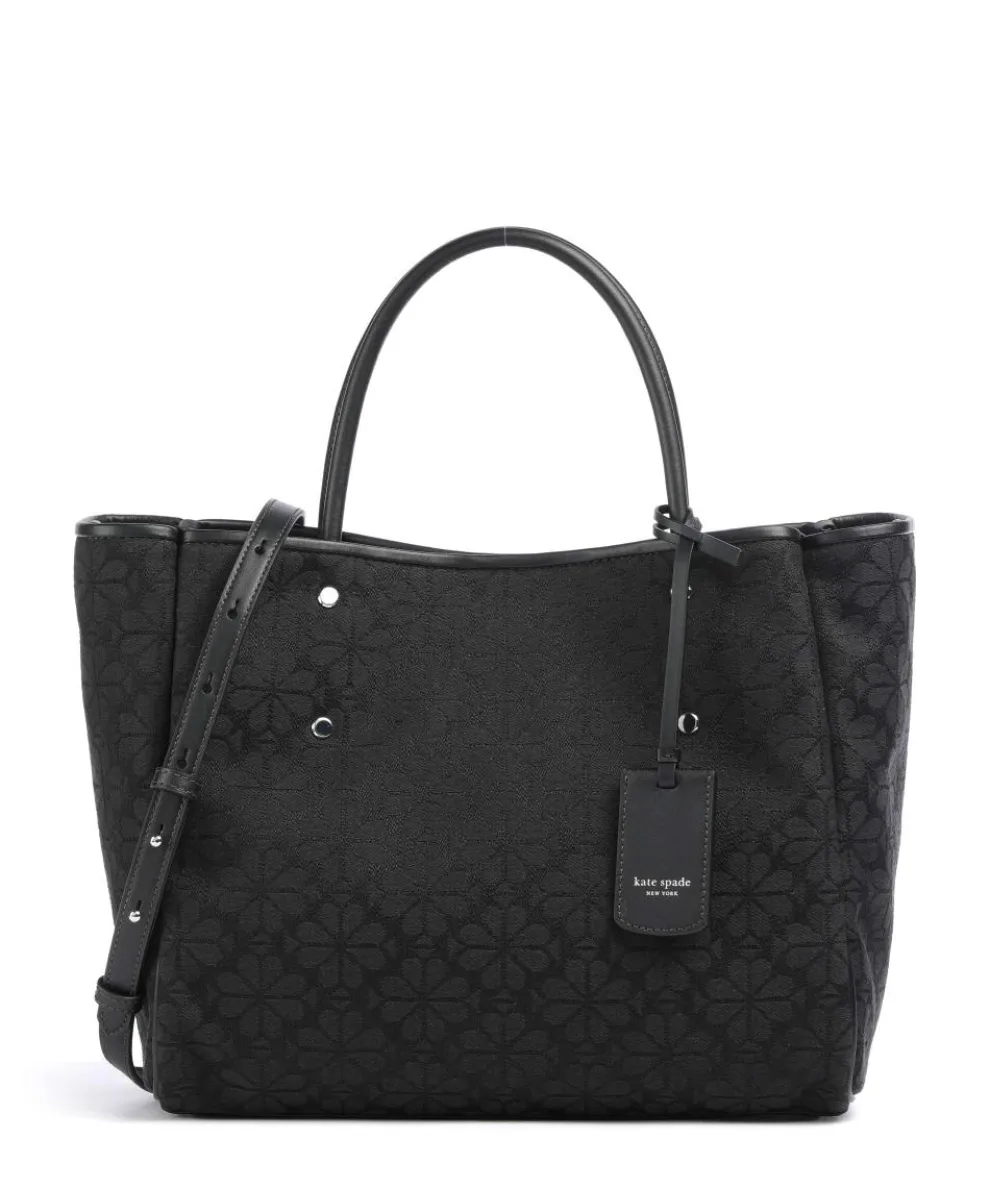 Spade Flower Jacquard Handbag canvas black