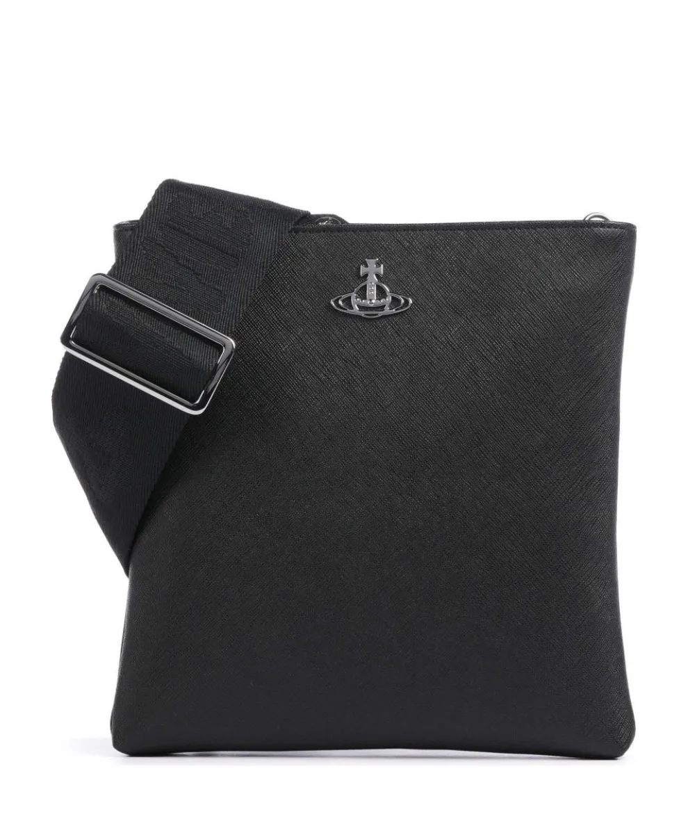 Squire Square Saffiano Crossbody bag imitation leather black