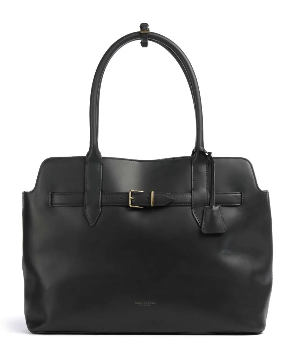 Gina L Tote bag fine grain cow leather black