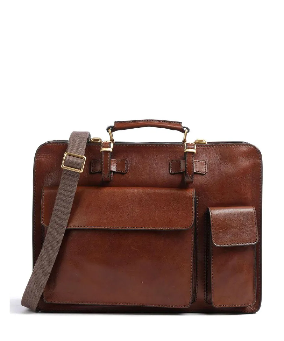 Story Uomo Briefcase fine grain cow leather brown