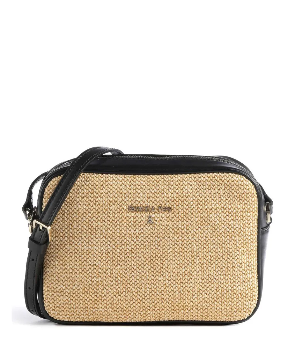 Straw Crossbody bag polypropylene, polyester nature/black