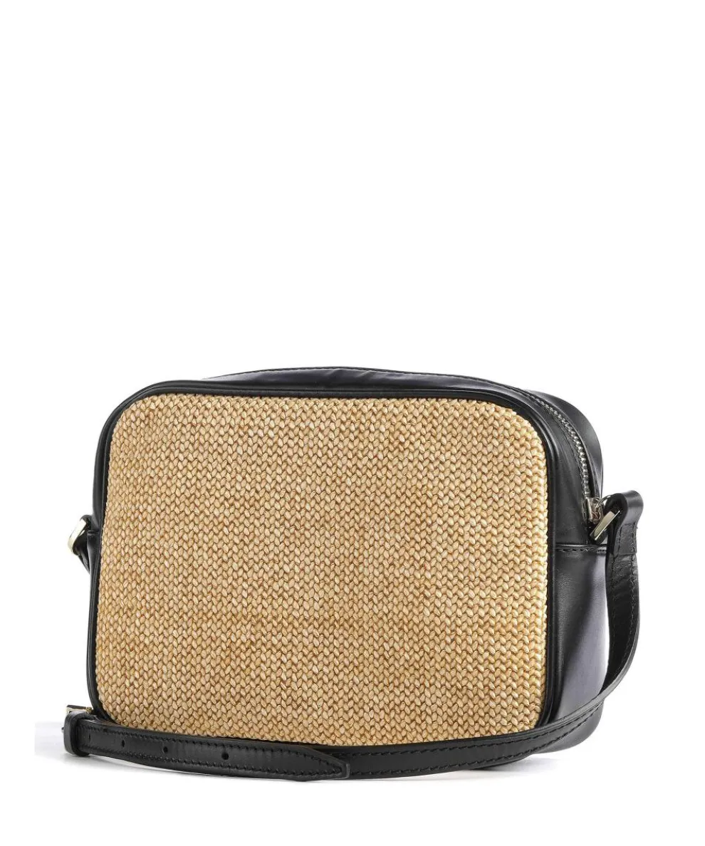 Straw Crossbody bag polypropylene, polyester nature/black