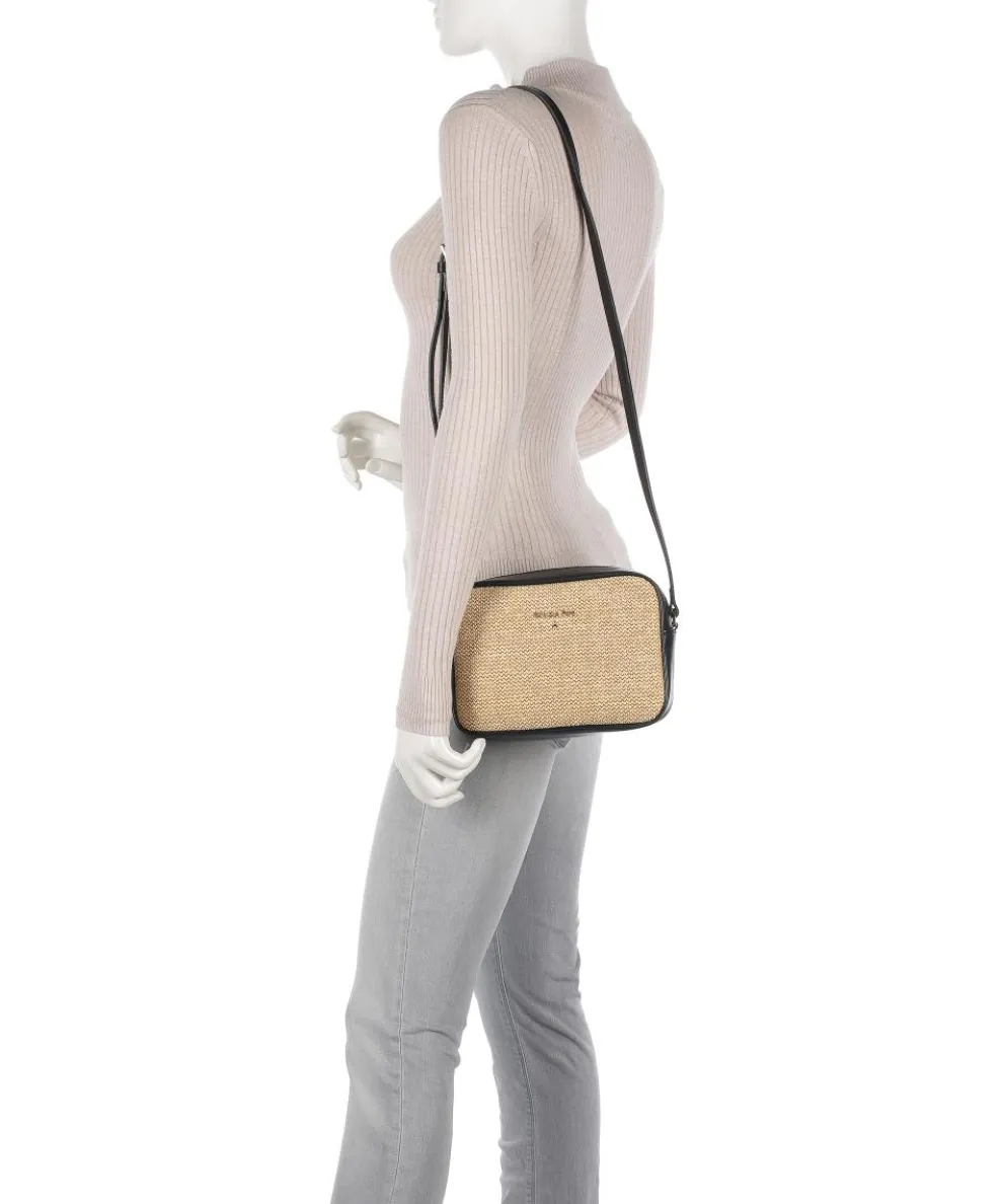 Straw Crossbody bag polypropylene, polyester nature/black