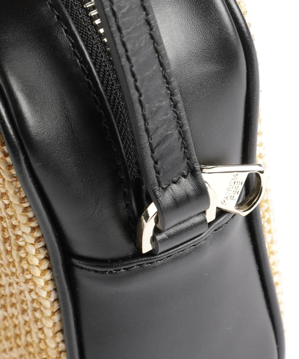 Straw Crossbody bag polypropylene, polyester nature/black