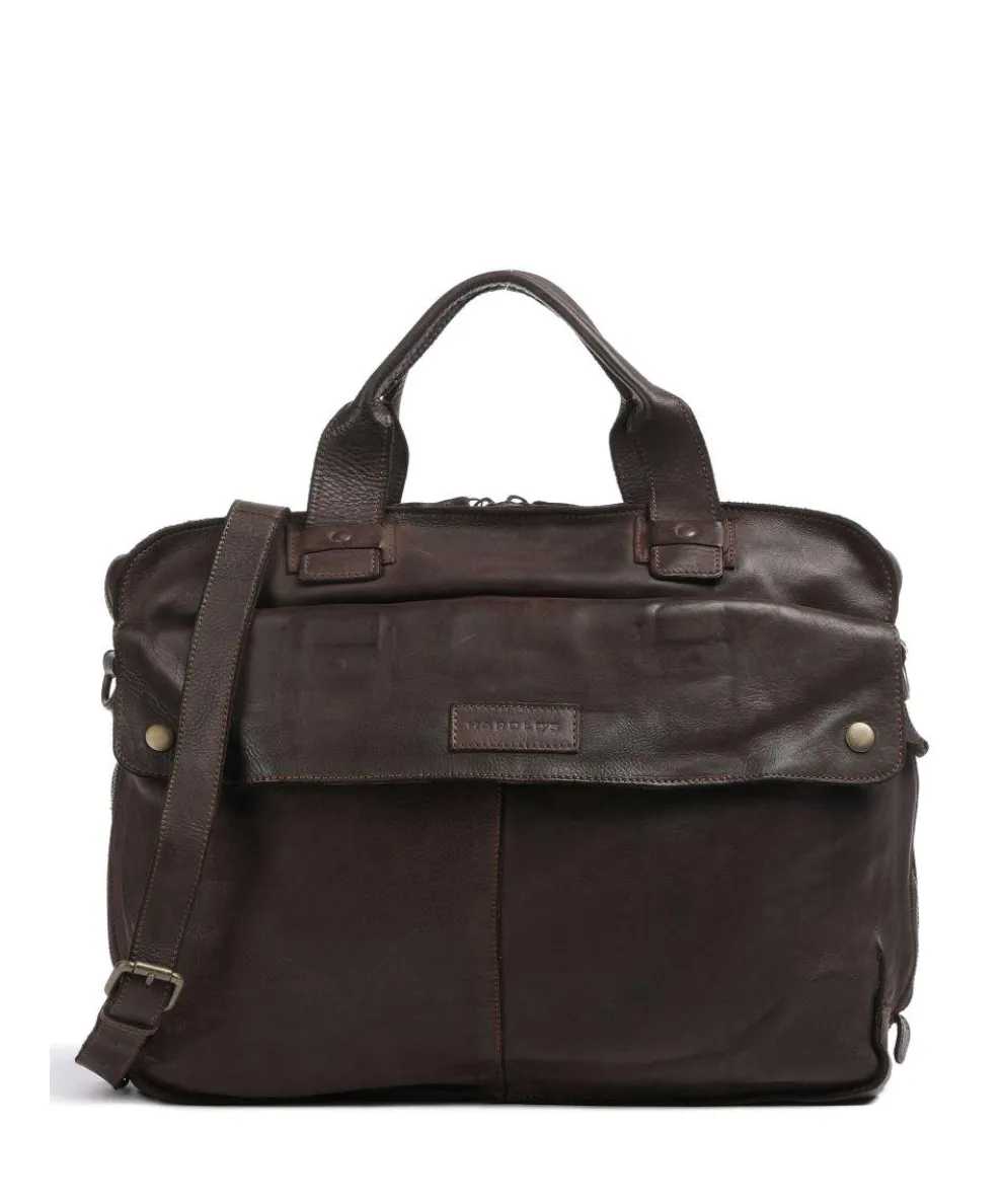 Submarine Briefcase 14″ fine grain cow leather dark brown