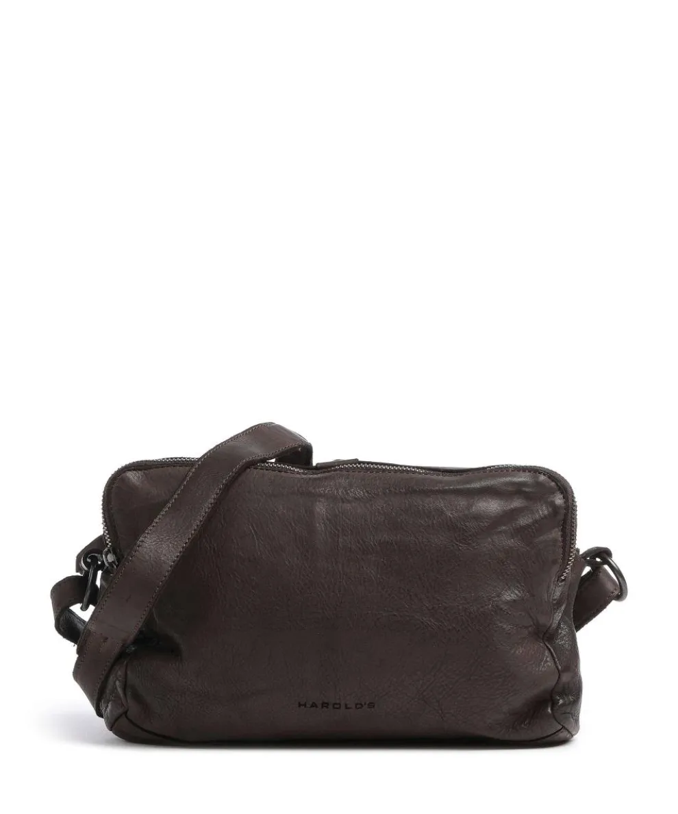 Submarine Crossbody bag grained leather dark brown