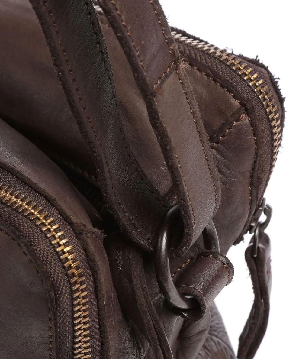 Submarine Crossbody bag grained leather dark brown