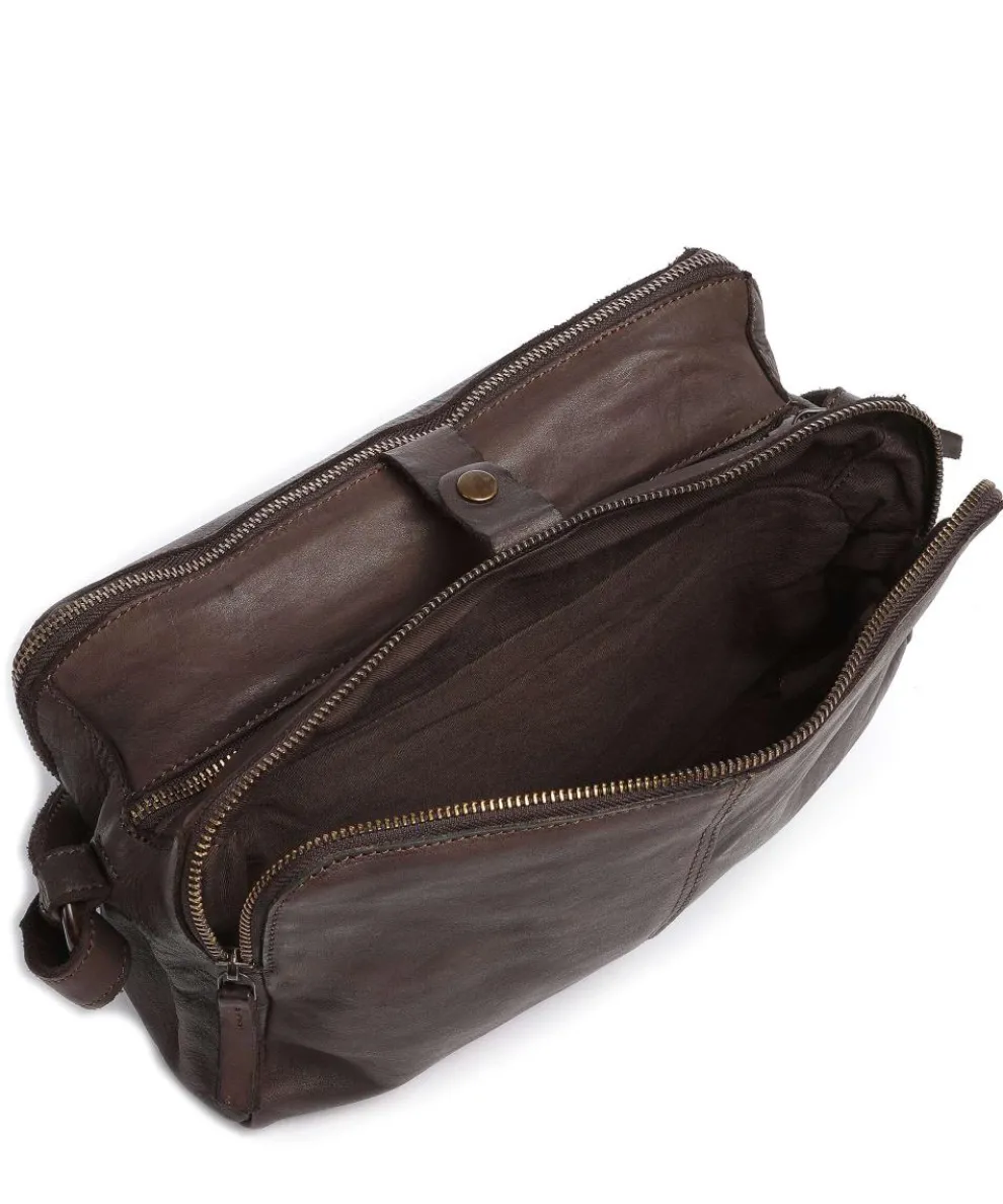 Submarine Crossbody bag grained leather dark brown