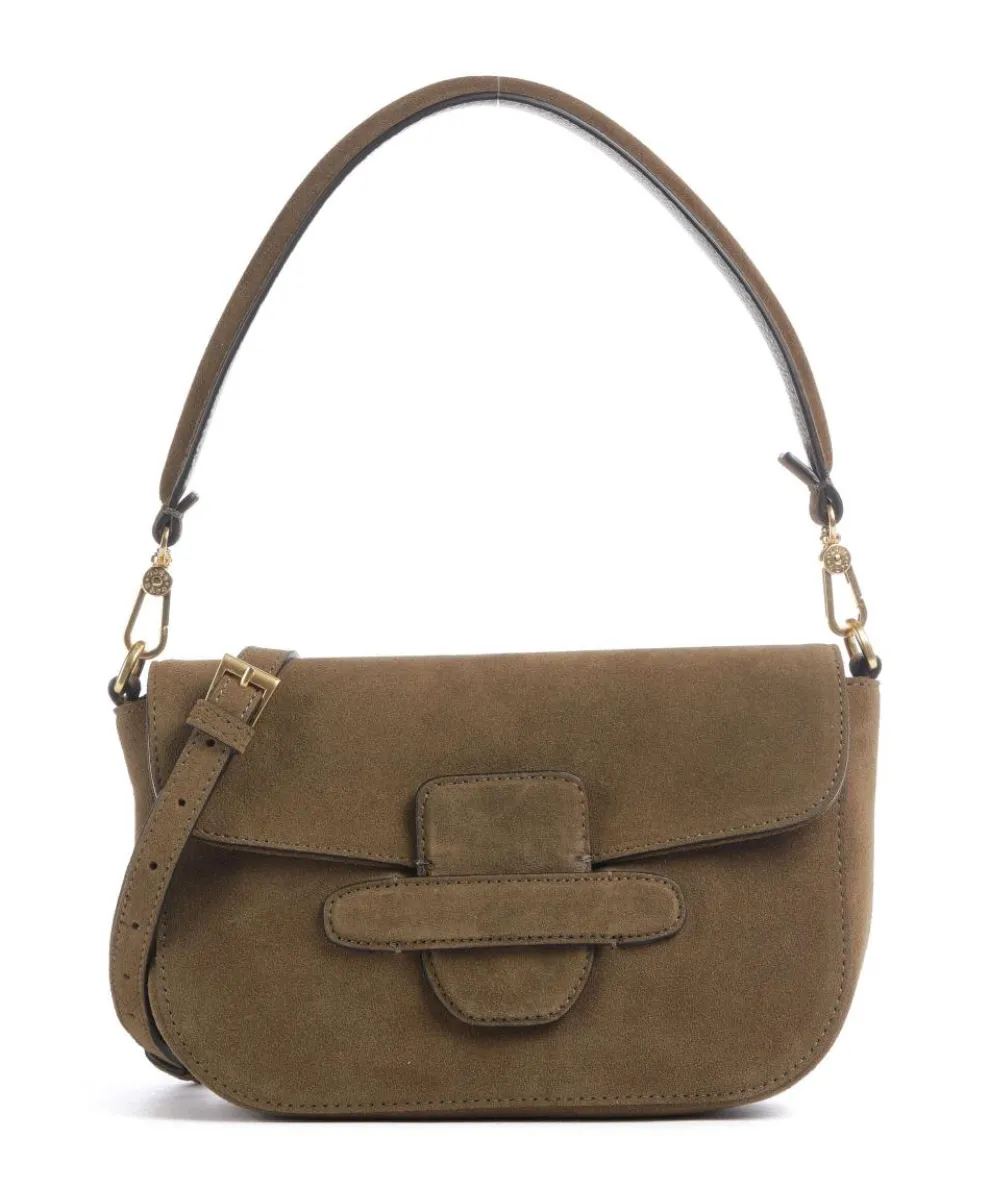 Suede Camilla Shoulder bag brushed leather olive-green