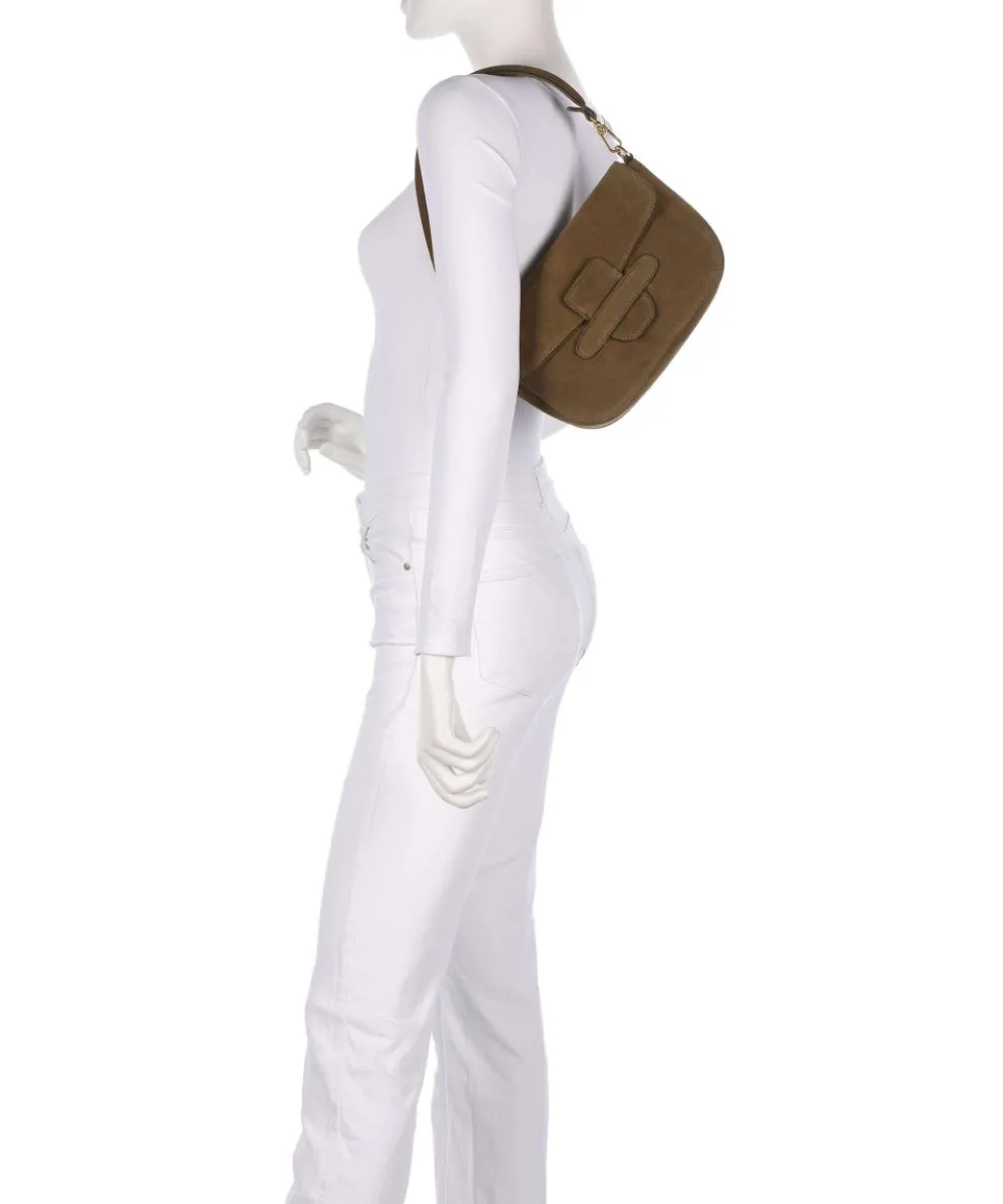 Suede Camilla Shoulder bag brushed leather olive-green