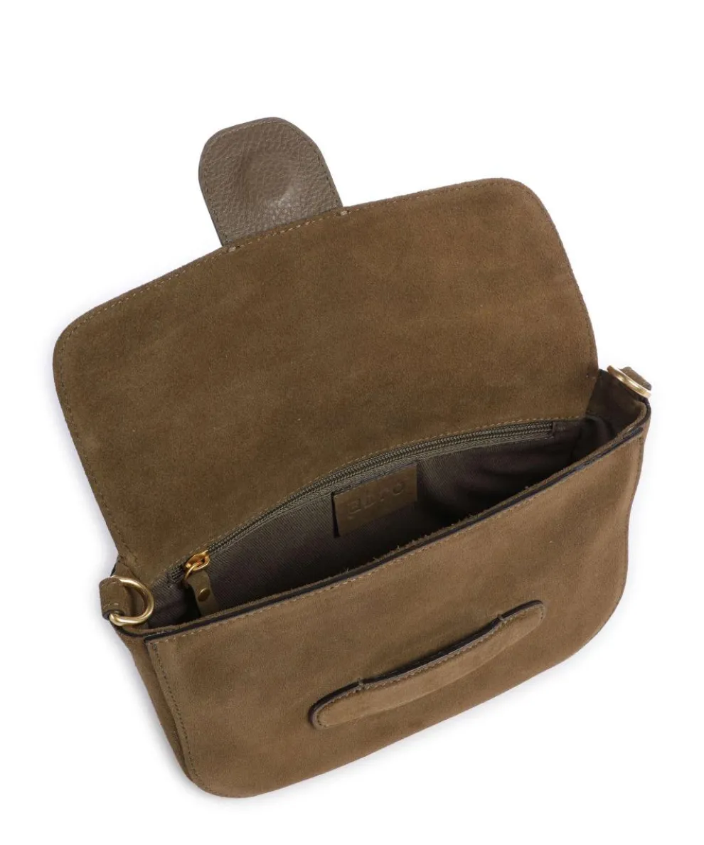 Suede Camilla Shoulder bag brushed leather olive-green