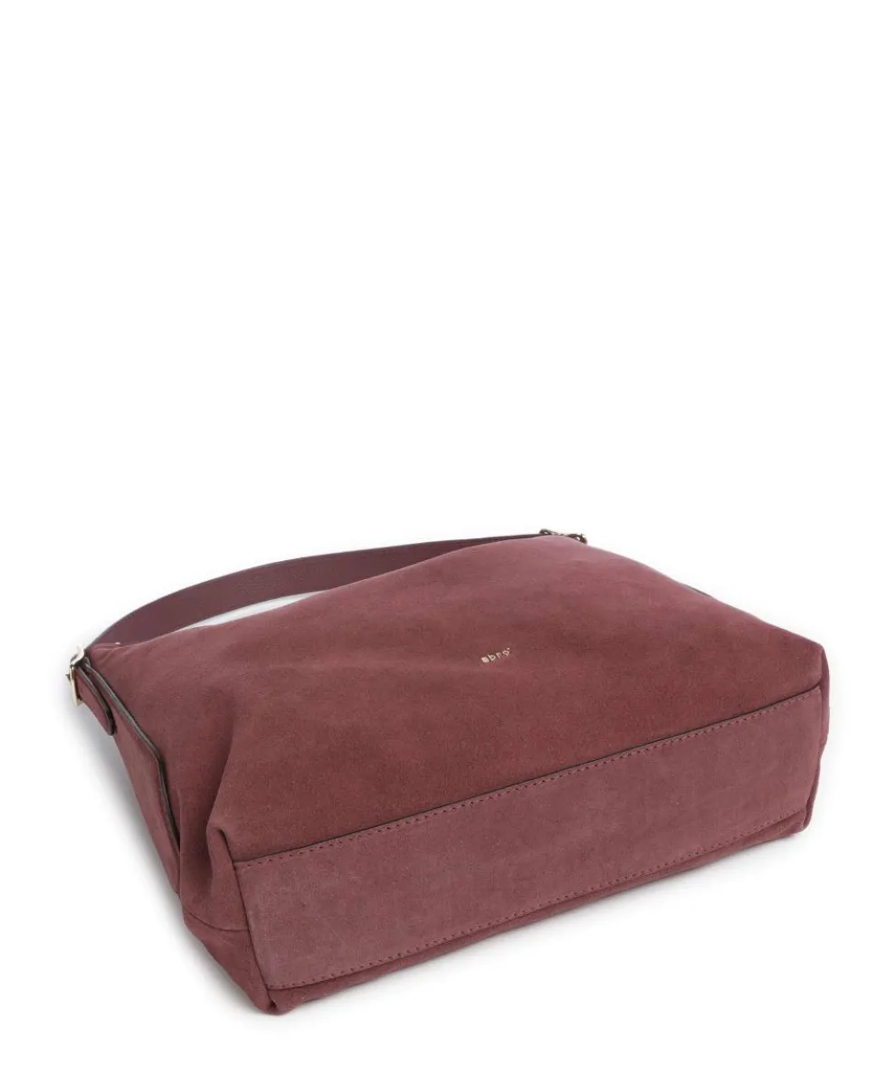 Suede Carina Hobo bag brushed leather bordeaux red