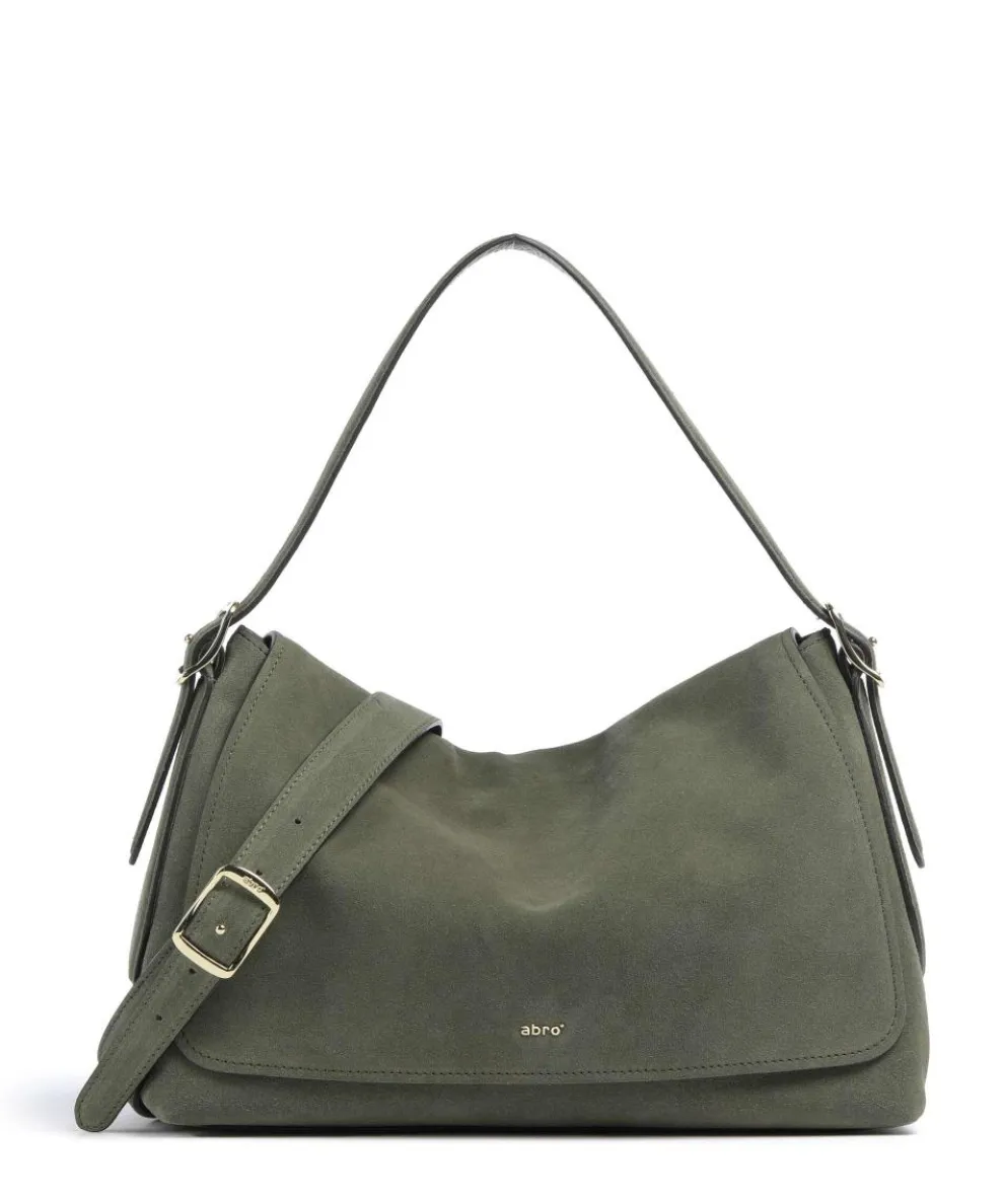 Suede Carina Hobo bag brushed leather khaki