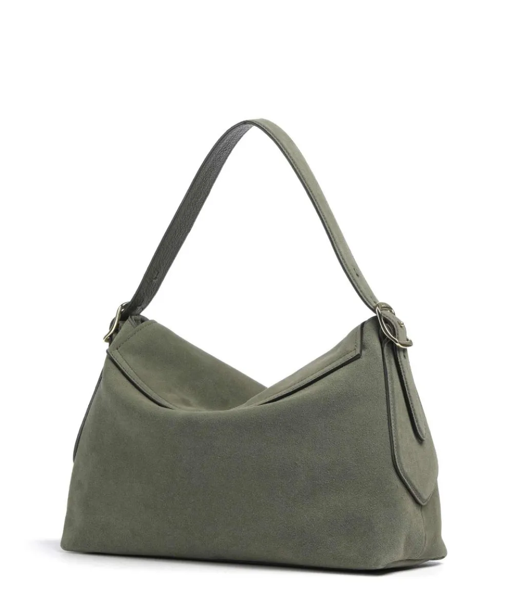 Suede Carina Hobo bag brushed leather khaki