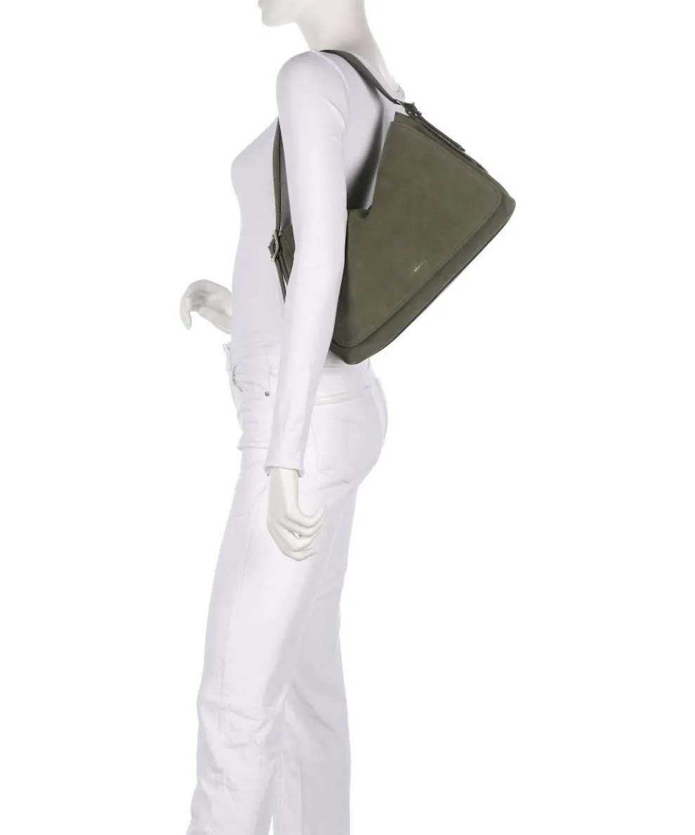 Suede Carina Hobo bag brushed leather khaki