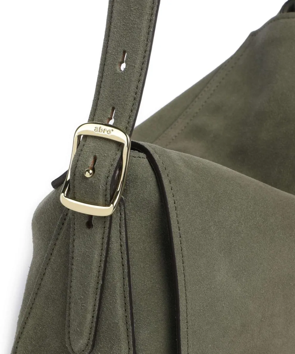 Suede Carina Hobo bag brushed leather khaki
