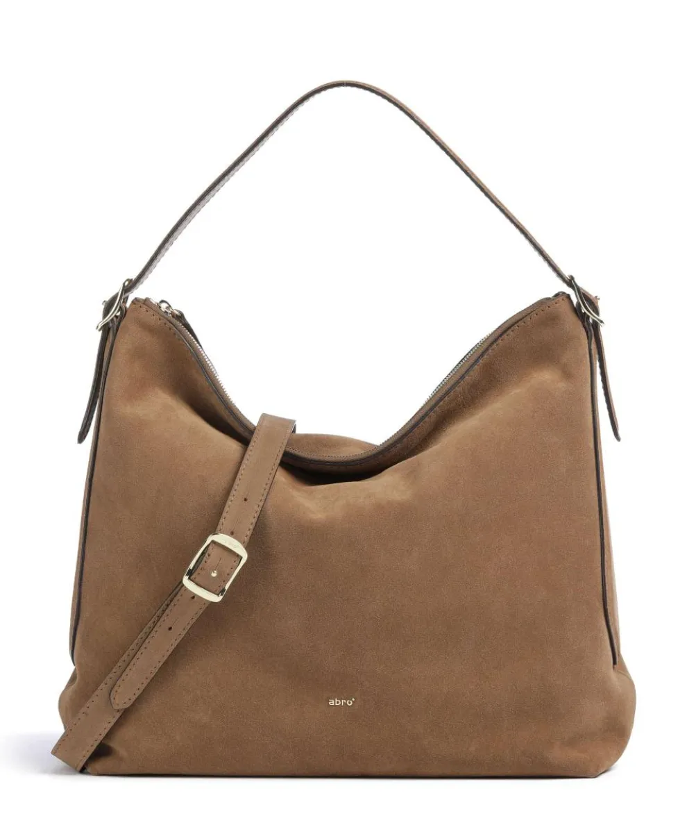 Suede Carina Hobo bag brushed leather camel