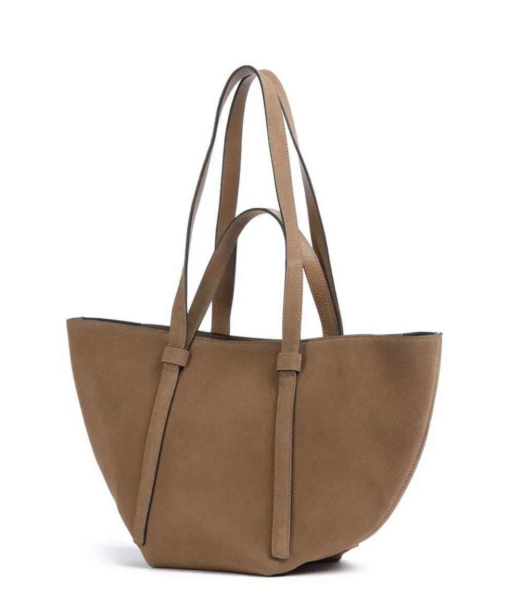 Suede Cosmo Medium Tote bag brushed leather camel