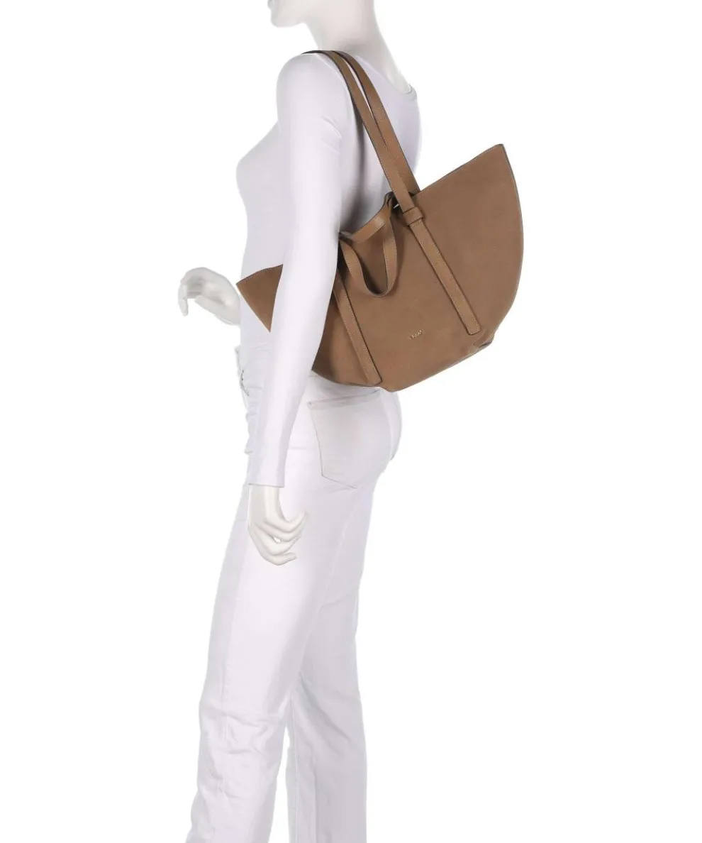Suede Cosmo Medium Tote bag brushed leather camel