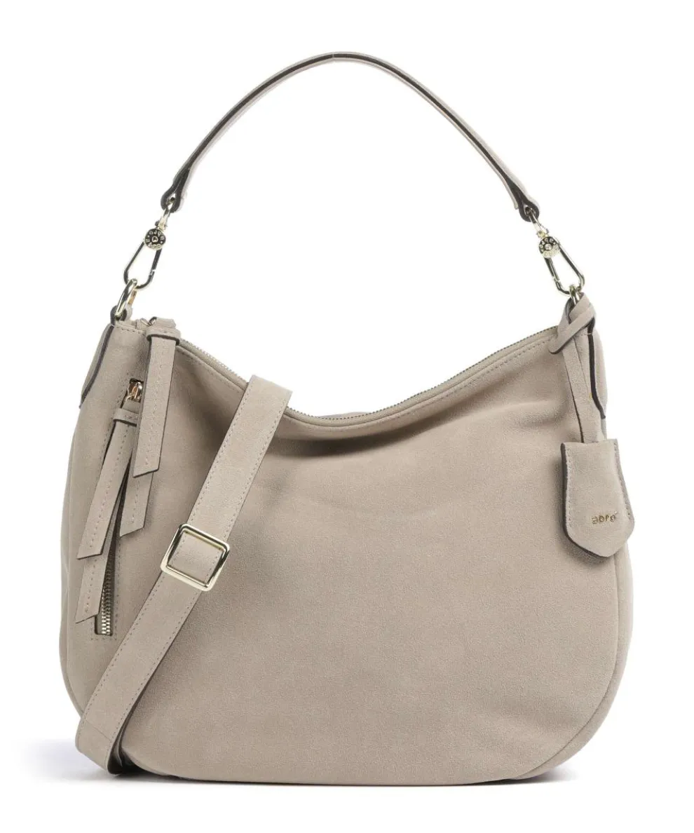 Suede Juna Small Hobo bag brushed leather beige