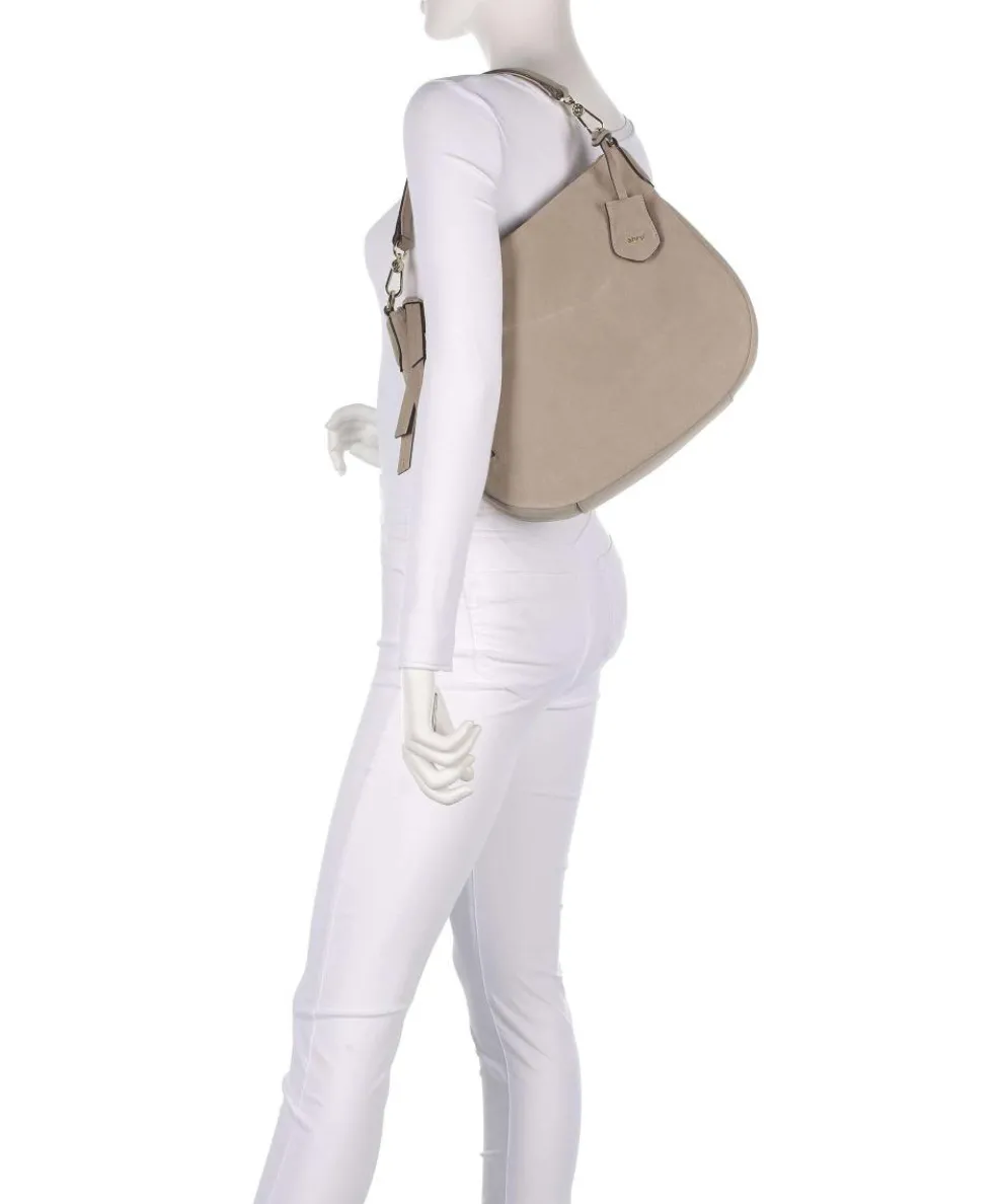 Suede Juna Small Hobo bag brushed leather beige