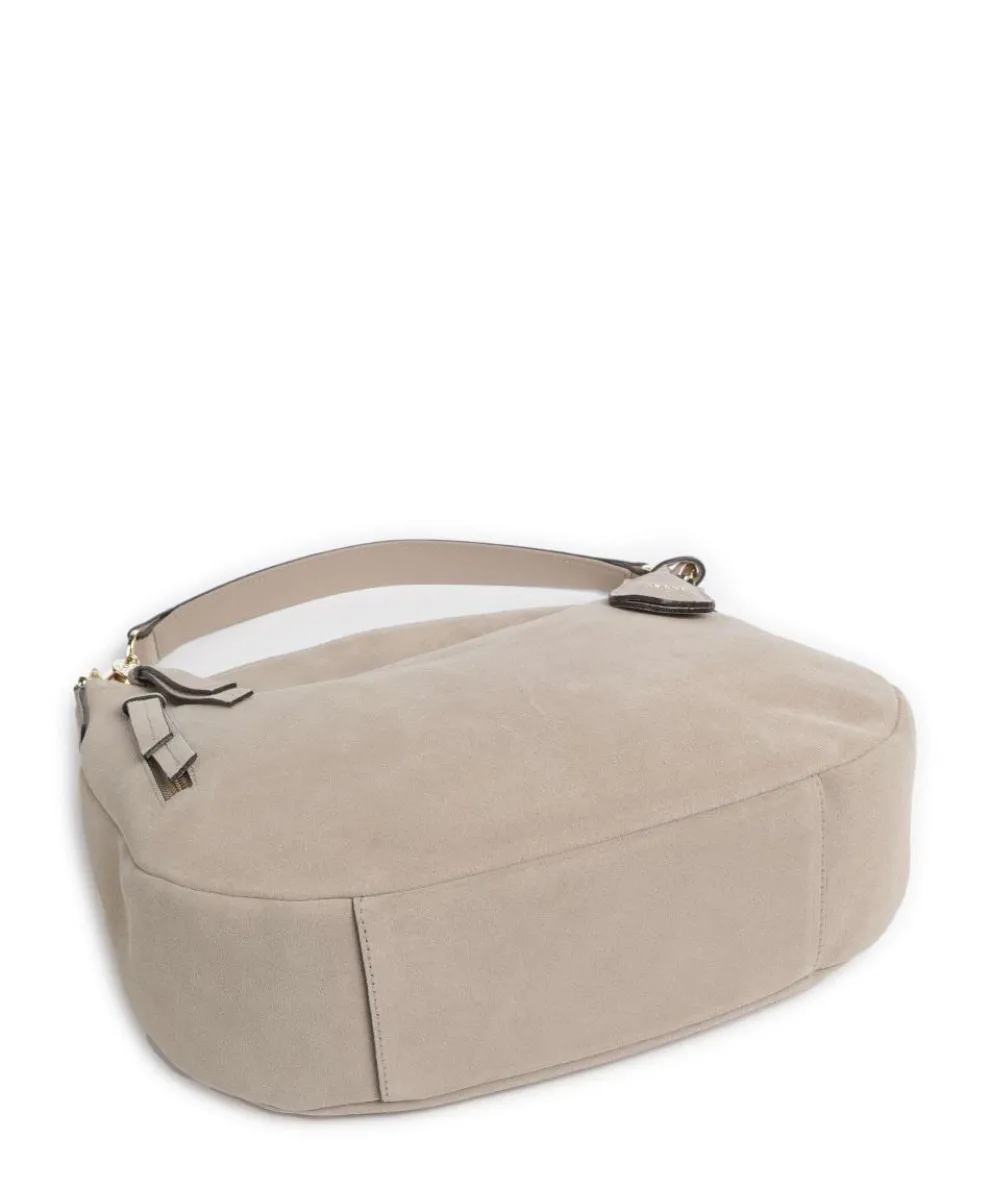 Suede Juna Small Hobo bag brushed leather beige