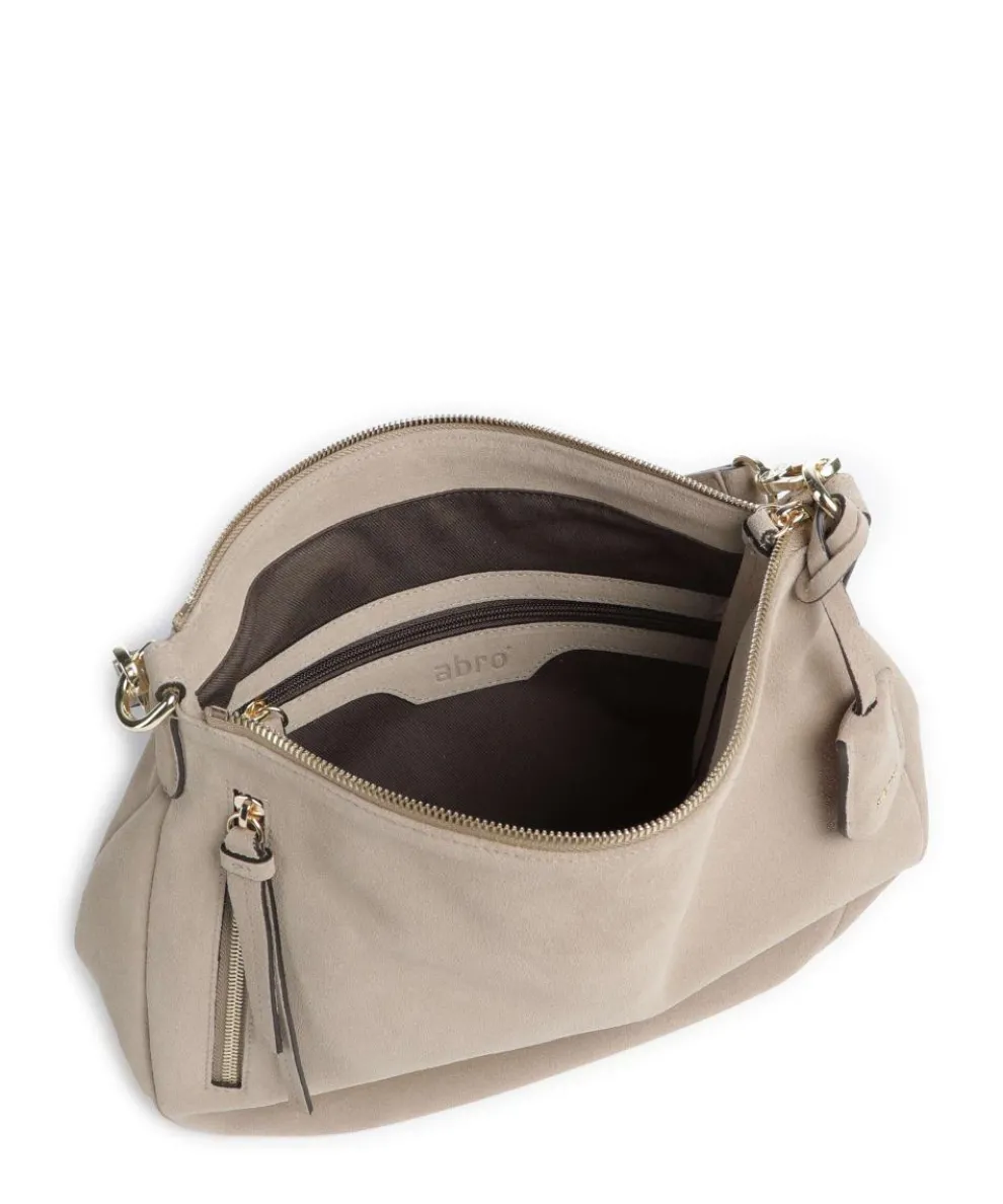 Suede Juna Small Hobo bag brushed leather beige