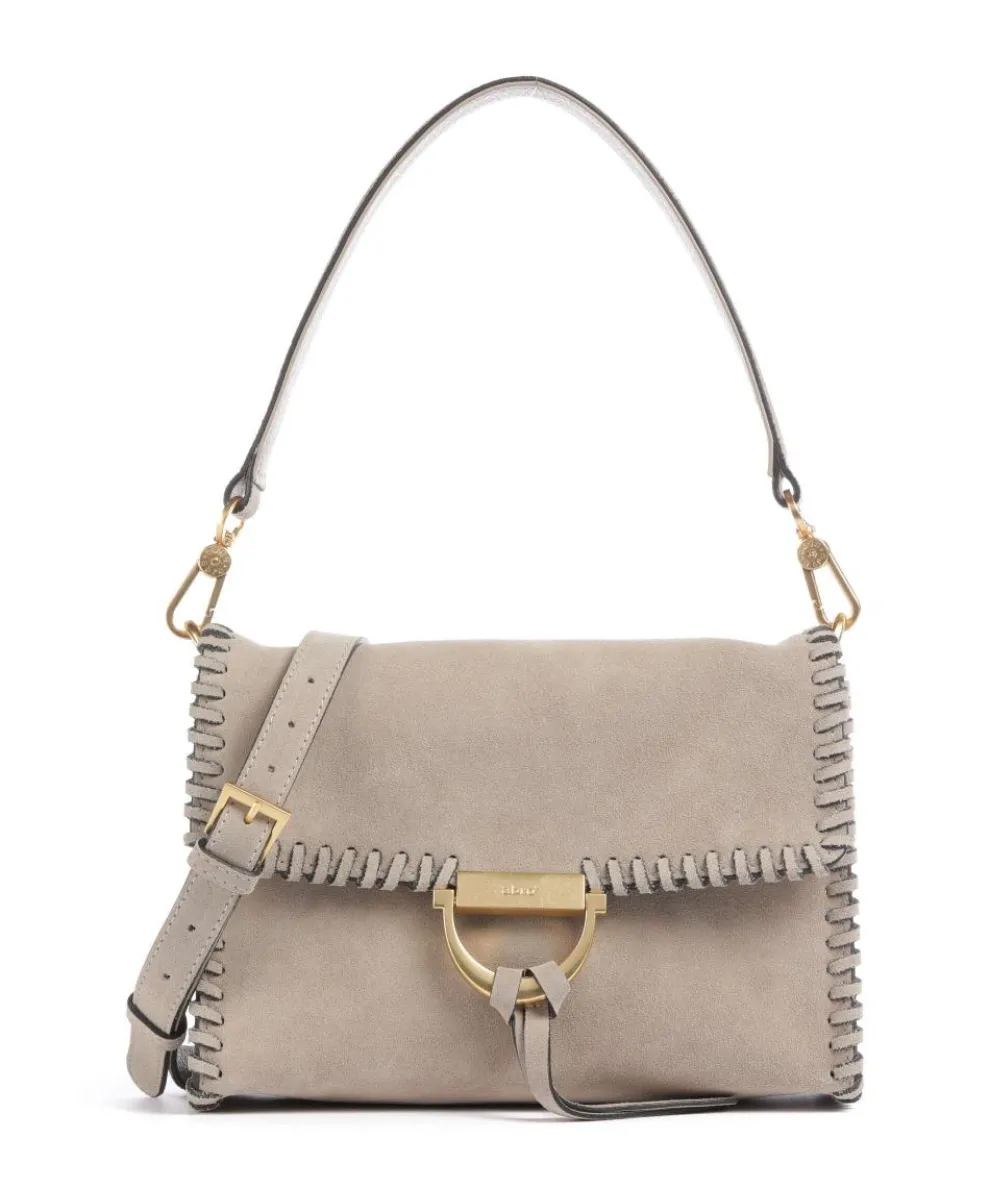 Suede Temi Stitch Shoulder bag brushed leather beige